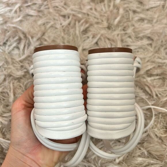 SCHUTZ Lanna Leather Strappy Block Heel Sandals in Deluxe Nap/White size 8.5 - Picture 10 of 10